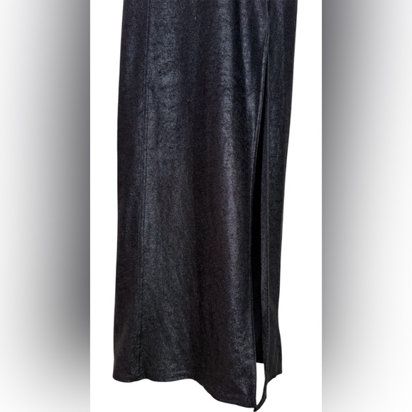 Vintage 90's Contempo Casuals D Ring Corset Back Black Slit Maxi Dress Medium - Picture 8 of 12